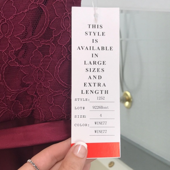 Maroon Bridesmaids, Prom, Event Dress - Picture 6 of 8